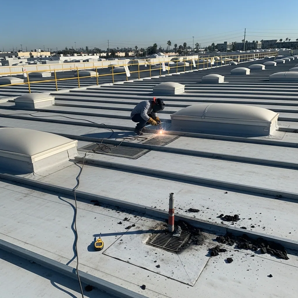 Commercial Roof Membrane Puncture Repair in Frisco, TX